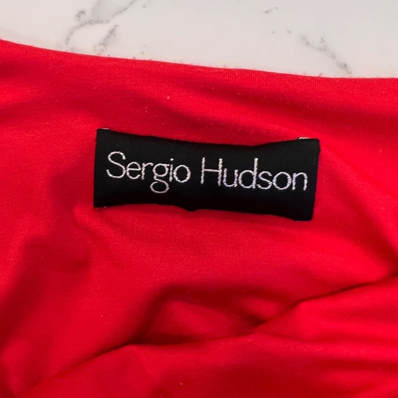 Sergio Hudson Women's Red Crystal-Embellished Open-Back Gown Dress - Picture 7 of 9